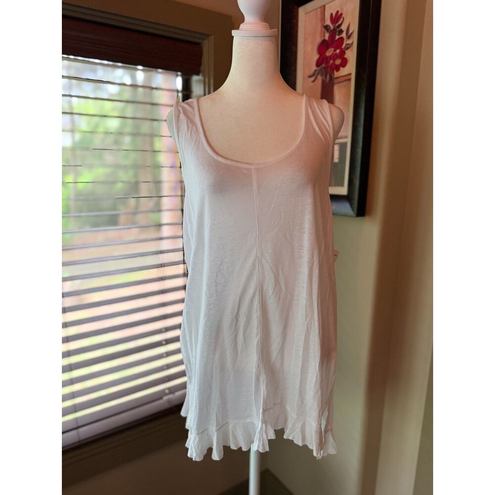 NWT Hinge Tunic Tank with Ruffle size L Cottagecore Beachy Boho Chic